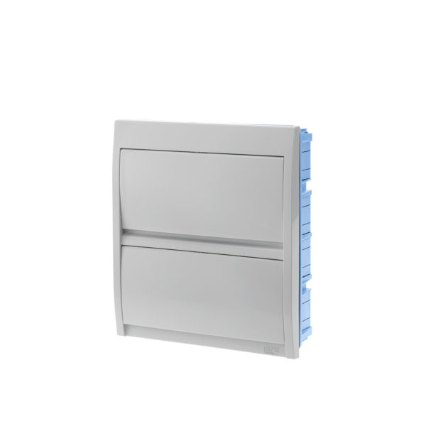 COFFRET A ENCASTRER 24-28 MODULES IP40 GRIS PORTE GRISE