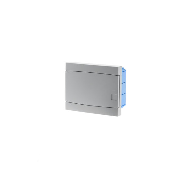 COFFRET A ENCASTRER 8 MODULES IP40 GRIS, PORTE GRISE